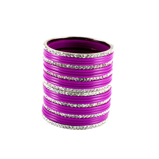 Rani Stone Acrylic-Brass Bangle With Extra Large Size  (Pack Of 26) (sku-ban1280)