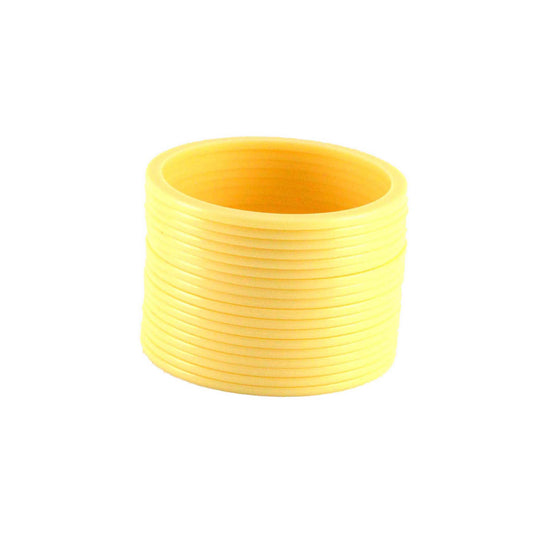 Cream Plain Acrylic Bangle With Very Extra Large Size  (Pack Of 18) (sku-ban1290)