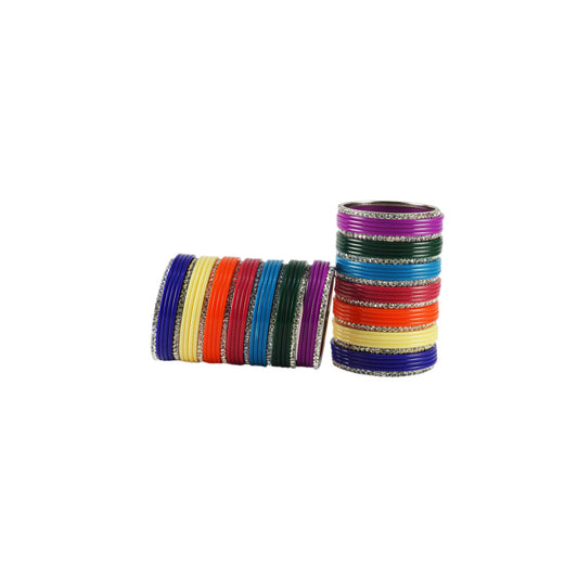 Multi Stone Acrylic-Brass Bangle With Extra Large Size  (Pack Of 72) (sku-ban1295)