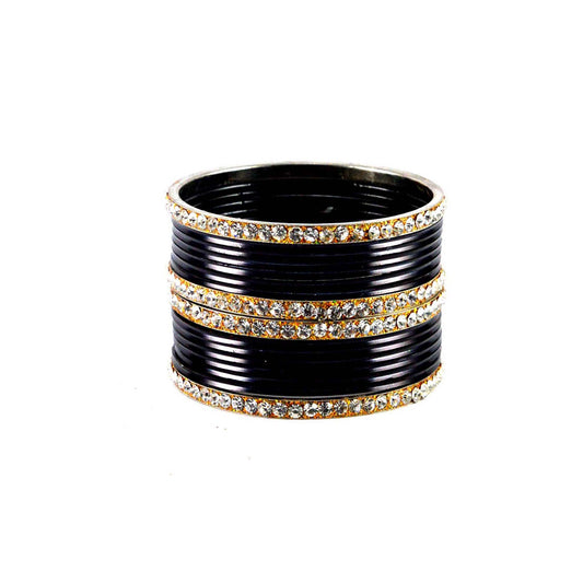 Black Stone Brass Bangle (Pack Of 16) (sku-ban1384)