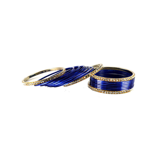 Blue Stone Brass Bangle (Pack Of 16) (sku-ban1385)