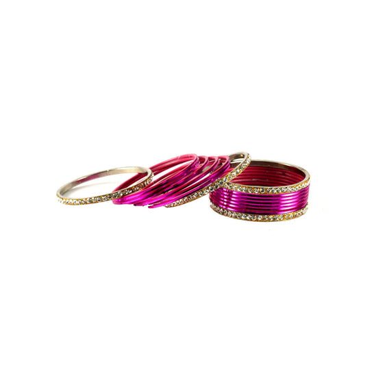 Dark Rani Stone Brass Bangle (Pack Of 16) (sku-ban1396)