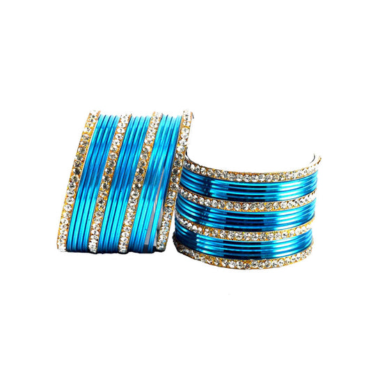 Firozi Stone Brass Bangle (Pack Of 32) (sku-ban1405)