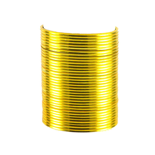 Yellow Plain Brass Bangle (Pack Of 36) (sku-ban1442)