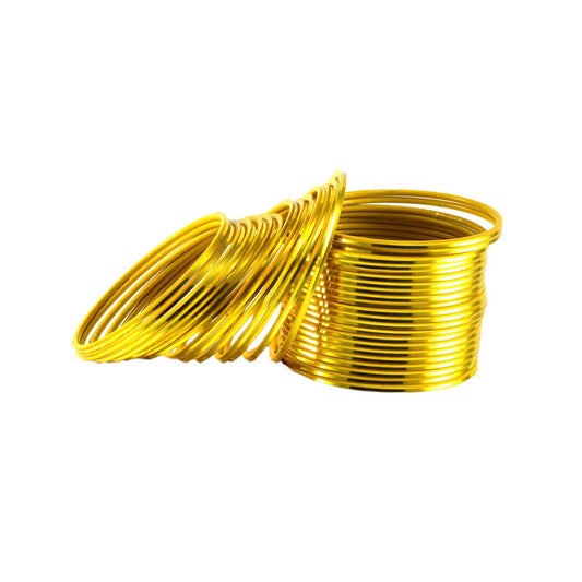 Yellow Plain Brass Bangle (Pack Of 36) (sku-ban1442)