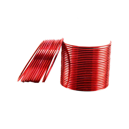 Red Plain Brass Bangle With Extra Large Size  (Pack Of 36) (sku-ban1453)