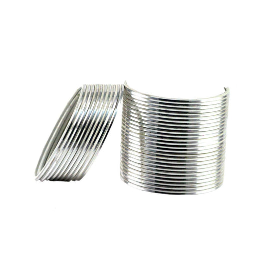 White Plain Brass Bangle With Extra Large Size  (Pack Of 36) (sku-ban1454)