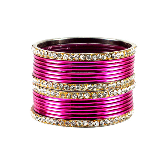 Dark Rani Stone Brass Bangle (Pack Of 16) (sku-ban1483)