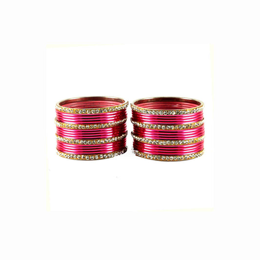 Gajari Stone Brass Bangle (Pack Of 32) (sku-ban1492)