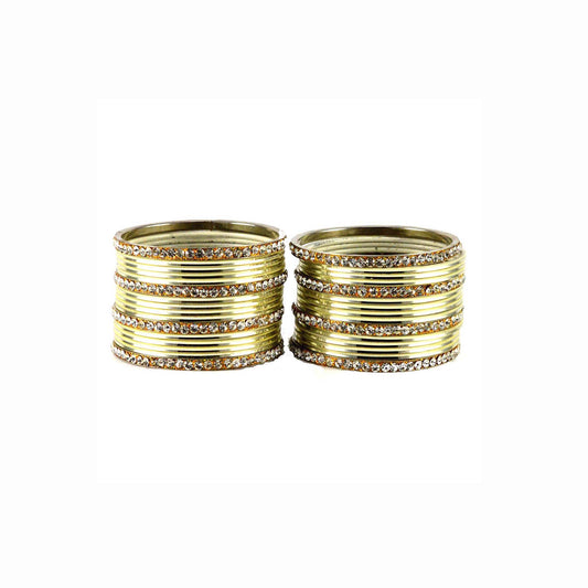 Cream Stone Brass Bangle (Pack Of 32) (sku-ban1495)