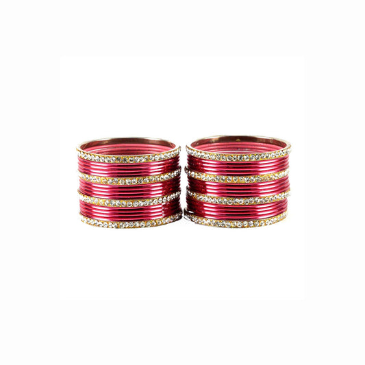 Gajari Stone Brass Bangle (Pack Of 32) (sku-ban1496)