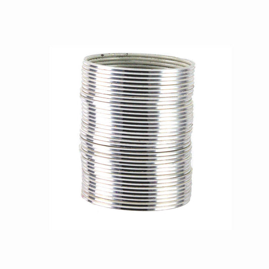 white Plain Brass Bangle With Extra Large Size  (Pack Of 36) (sku-ban1526)