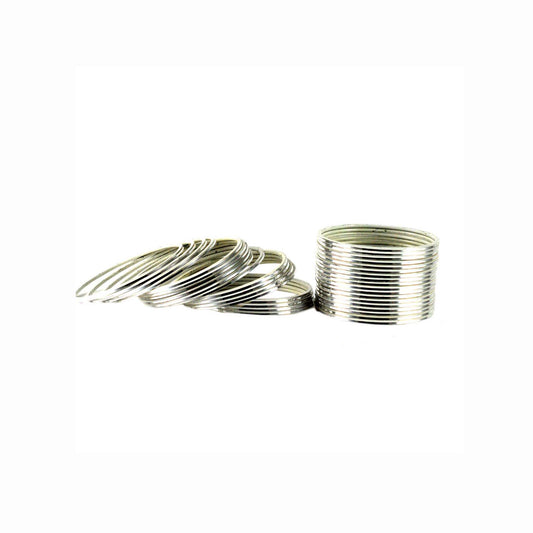 white Plain Brass Bangle With Extra Large Size  (Pack Of 36) (sku-ban1526)