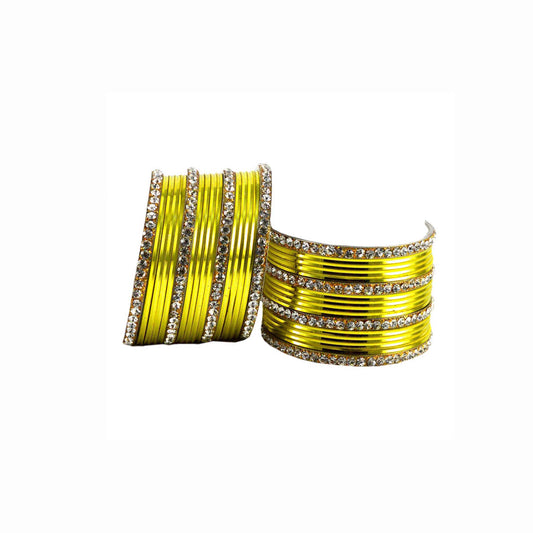 Yellow Stone Brass Bangle (Pack Of 32) (sku-ban1543)