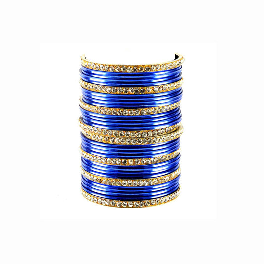 Blue Stone Brass Bangle (Pack Of 32) (sku-ban1545)