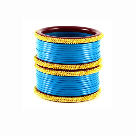 Firozi Plain Acrylic Bangle With Extra Large Size  (Pack Of 22) (sku-ban1548)