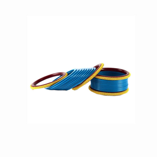 Firozi Plain Acrylic Bangle With Extra Large Size  (Pack Of 22) (sku-ban1548)