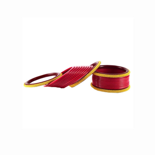 Gajari Plain Acrylic Bangle With Extra Large Size  (Pack Of 22) (sku-ban1549)