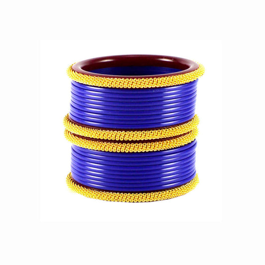 Blue Plain Acrylic Bangle With Extra Large Size  (Pack Of 22) (sku-ban1552)