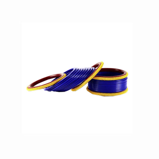 Blue Plain Acrylic Bangle With Extra Large Size  (Pack Of 22) (sku-ban1552)