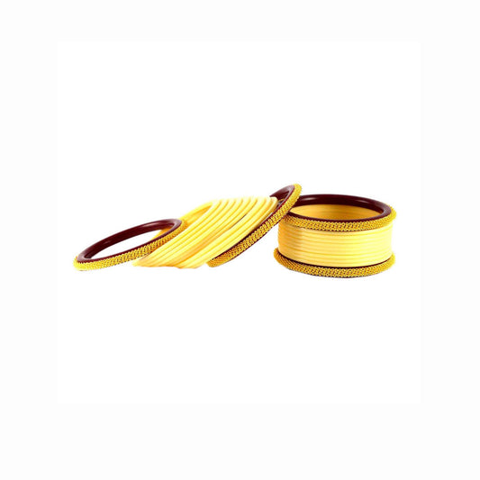 Cream Plain Acrylic Bangle With Extra Large Size  (Pack Of 22) (sku-ban1553)