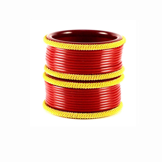Red Plain Acrylic Bangle With Extra Large Size  (Pack Of 22) (sku-ban1555)