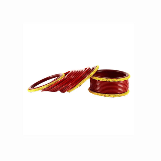 Red Plain Acrylic Bangle With Extra Large Size  (Pack Of 22) (sku-ban1555)