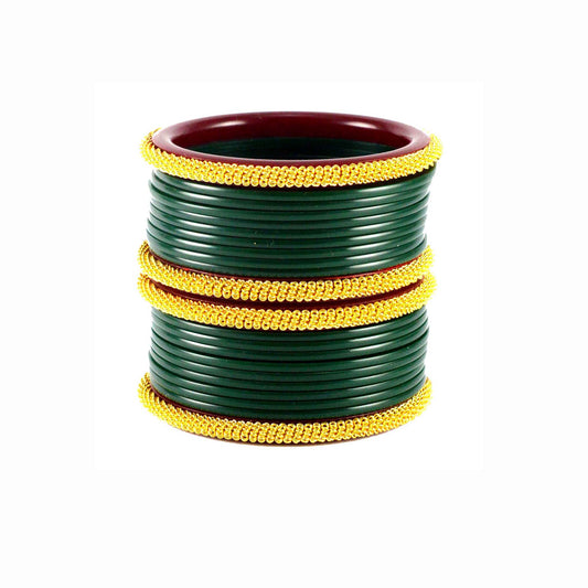 Green Plain Acrylic Bangle With Extra Large Size  (Pack Of 22) (sku-ban1556)