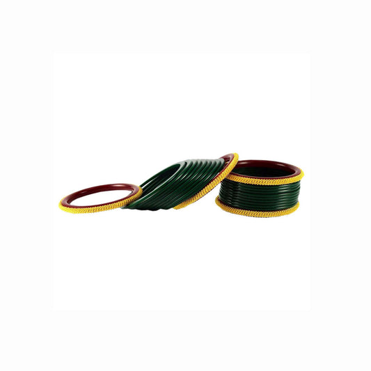 Green Plain Acrylic Bangle With Extra Large Size  (Pack Of 22) (sku-ban1556)