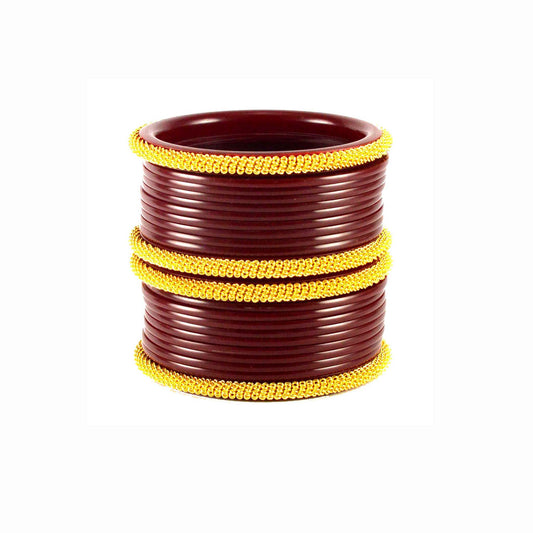 Maroon Plain Acrylic Bangle With Extra Large Size  (Pack Of 22) (sku-ban1558)