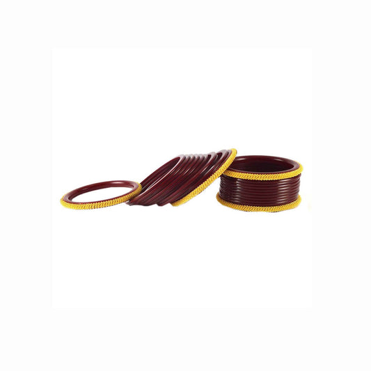 Maroon Plain Acrylic Bangle With Extra Large Size  (Pack Of 22) (sku-ban1558)