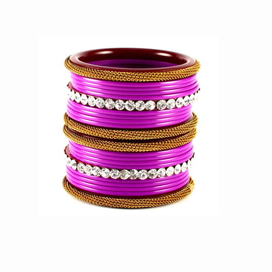 Rani Stone Acrylic Bangle With Extra Large Size  (Pack Of 22) (sku-ban1566)