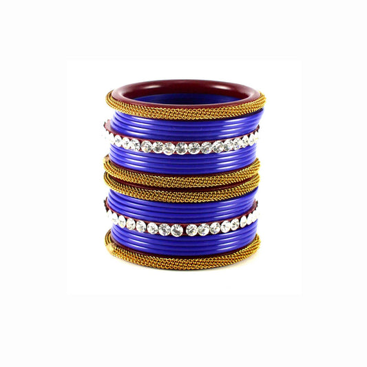 Blue Stone Acrylic Bangle With Extra Large Size  (Pack Of 22) (sku-ban1567)