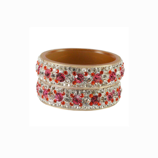 white Stone Acrylic Bangle With Extra Large Size  (Pack Of 2) (sku-ban1588)
