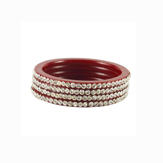 Red Stone Acrylic Bangle With Extra Large Size  (Pack Of 4) (sku-ban1589)