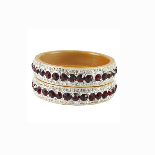 Cream Stone Acrylic Bangle With Extra Large Size  (Pack Of 2) (sku-ban1597)
