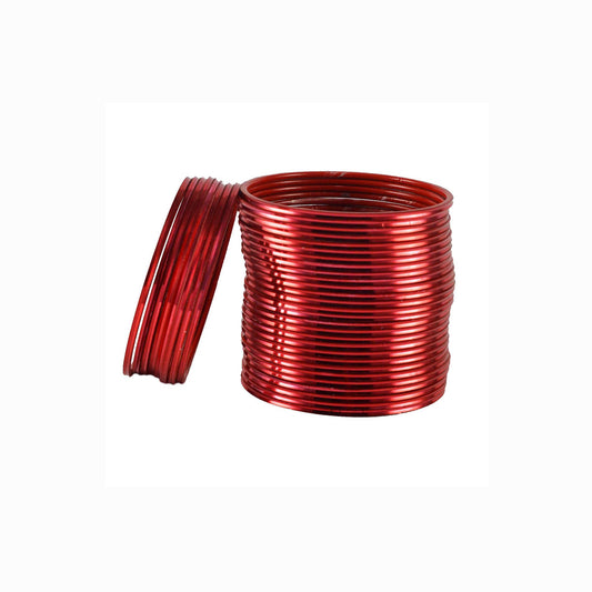 Red Plain Brass Bangle With Extra Large Size  (Pack Of 36) (sku-ban1601)