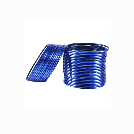 Blue Plain Brass Bangle (Pack Of 36) (sku-ban1602)