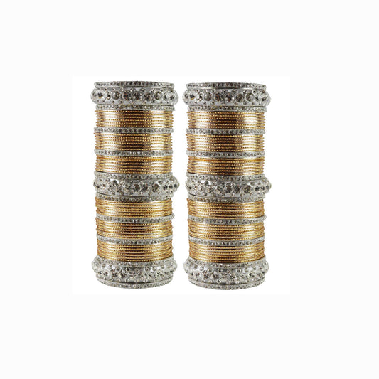 Golden Stone Brass Bangle Pack Of-98 (sku-ban1606)