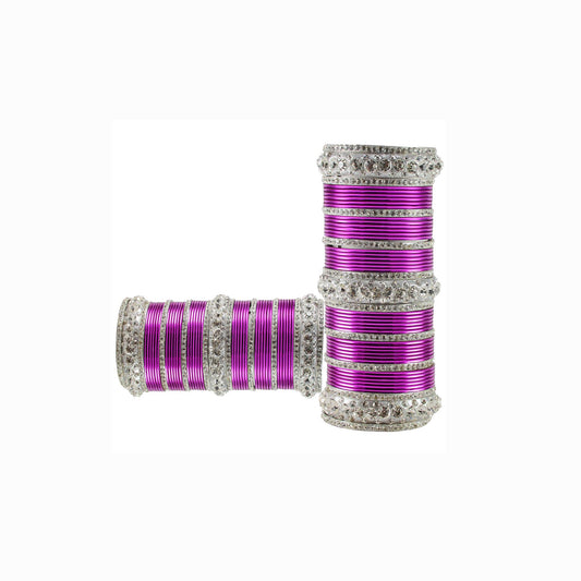 Dark Rani Stone Brass Bangle Pack Of-98 (sku-ban1609)