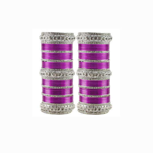 Dark Rani Stone Brass Bangle Pack Of-98 (sku-ban1609)