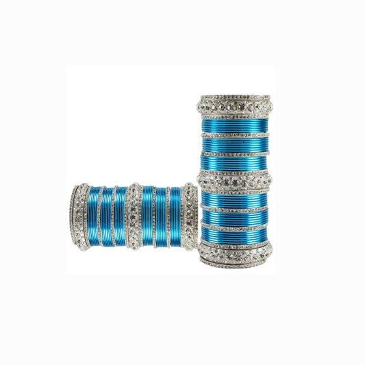 Firozi Stone Brass Bangle Pack Of-98 (sku-ban1617)