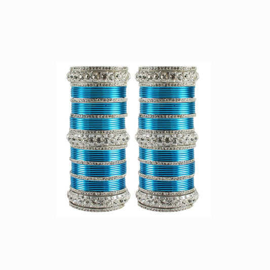 Firozi Stone Brass Bangle Pack Of-98 (sku-ban1617)