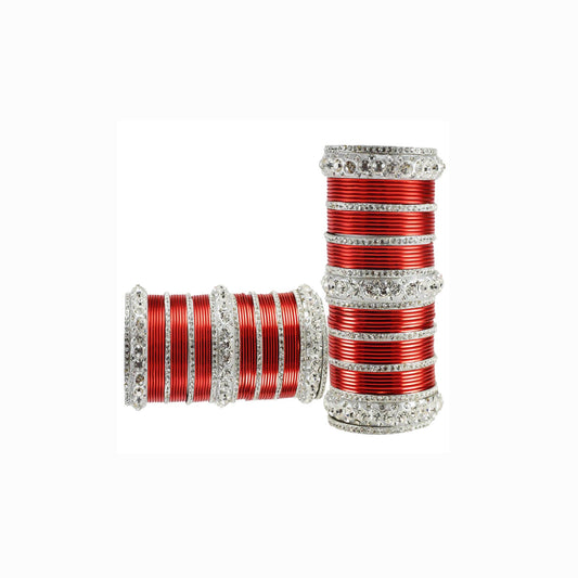 Red Stone Brass Bangle With Extra Large Size  (Pack Of 98) (sku-ban1618)