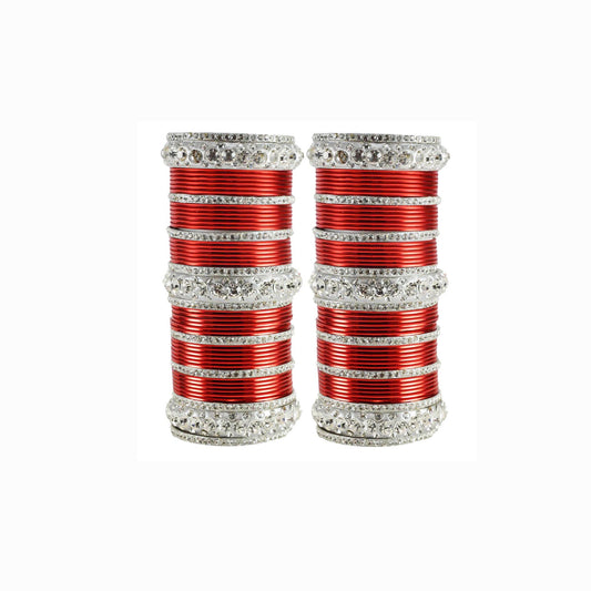 Red Stone Brass Bangle With Extra Large Size  (Pack Of 98) (sku-ban1618)