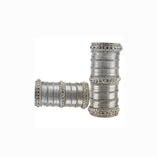 white Stone Brass Bangle With Extra Large Size  (Pack Of 98) (sku-ban1621)
