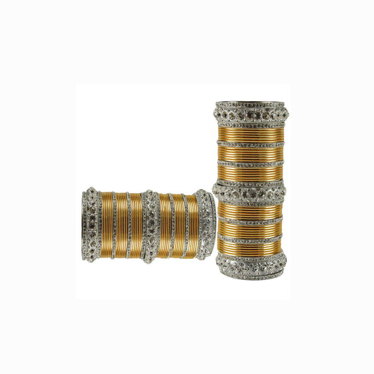 Golden Stone Brass Bangle With Extra Large Size  (Pack Of 98) (sku-ban1623)