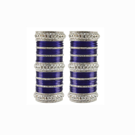 Dark Blue  Stone Brass Bangle Pack Of-98 (sku-ban1628)