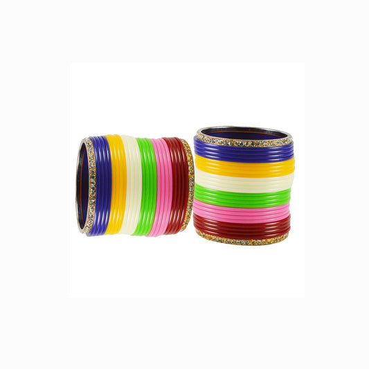 Multi Stone Acrylic-Brass Bangle With Extra Large Size  (Pack Of 52) (sku-ban1648)