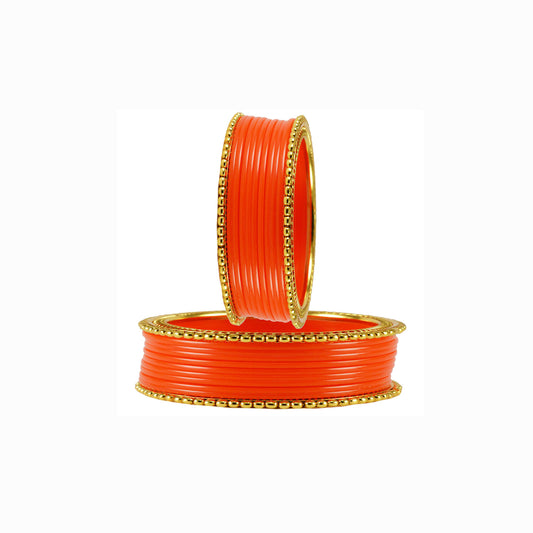 Orange Plain Acrylic-Brass Bangle With Extra Large Size  (Pack Of 22) (sku-ban1654)
